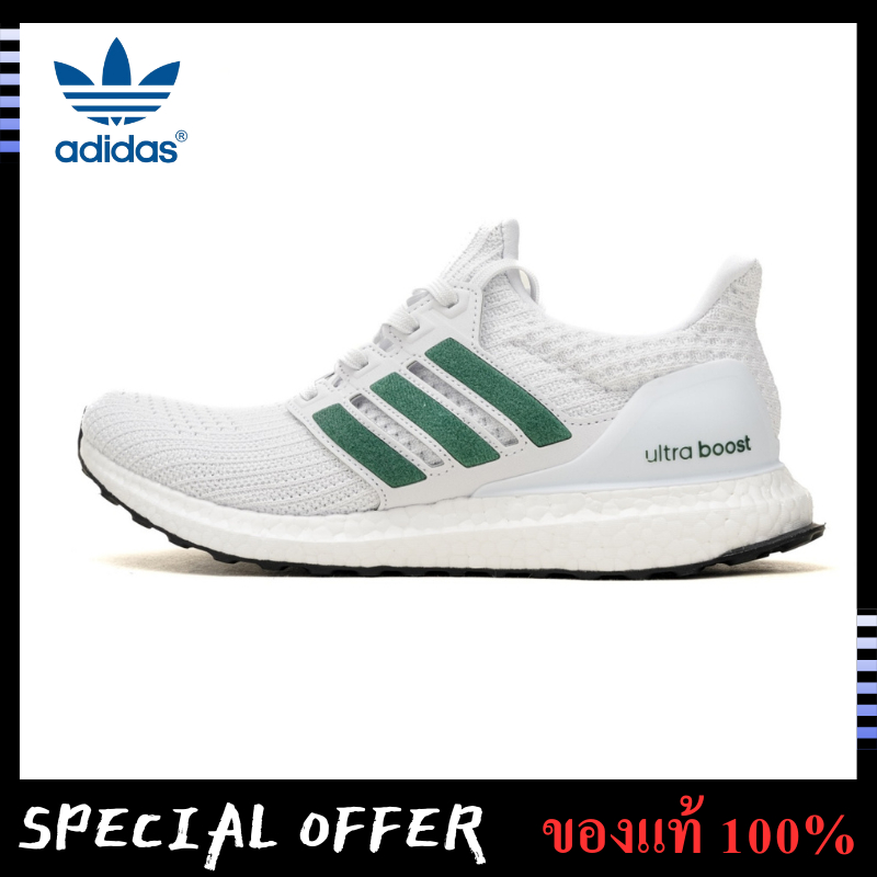 【ของแท้ 100% แนะนำ】adidas Ultraboost 4.0 Dna รองเท้าผ้าใบ Unisex ขาว-เขียว FY9338