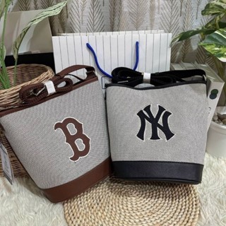 กระเป๋าสะพาย mlb ny basic big logo canvas bucket bag boston