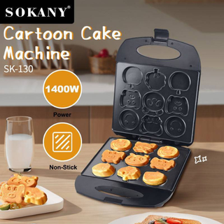 เครื่องทำแพนเค้ก SOKANY รุ่นSK-130 ลายการ์ตูน เครื่องทำวาฟเฟิลลายการ์ตูน ความร้อน2ด้าน ไม่ติดกระทะ