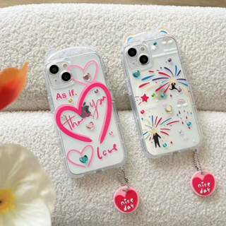 💖New 💖iPhone 14 13 12 11 Pro Max เคส for เคสไอโฟน11 โปร่งใส บางเบาพกพาง่าย น่ารัก ดอกไม้ไฟ กันกระแทก พร้อมจี้ Case