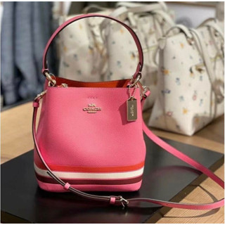 🍀🍀 SMALL TOWN BUCKET BAG IN COLORBLOCK WITH STRIPE (COACH C4080)🍀🍀