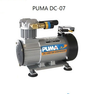 PUMA ปั๊มลมติดรถยนต์ แบบ Oil Less รุ่น DC-07 ขนาด 12 V ปั๊มลมเเบตเตอรี่ ปั๊มลมพูม่า ปั๊มลมไร้น้ำมัน