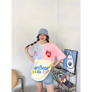 NOTHING HOUSE🏡🧸เสื้อผ้าตัดต่อสีพาสเทลลายหมี care bear รุ่น 3