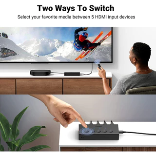 UGREEN HDMI Switch 5 in 1 รองรับ 4K ที่ 60Hz HDMI Splitter พร้อมรีโมทควบคุม รุ่น CM568