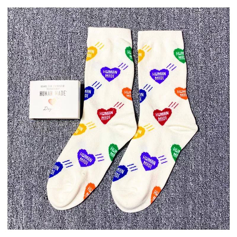 HUMAN MADE Heart Pattern Socks ถุงเท้ารูปหัวใจ ฮิวแมน เมด หัวใจเต็มถุงเท้า เนื้อผ้าคอตตอน เนื้อนุ่ม ใส่สบาย