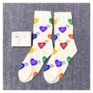 HUMAN MADE Heart Pattern Socks  ถุงเท้ารูปหัวใจ ฮิวแมน เมด หัวใจเต็มถุงเท้า  เนื้อผ้าคอตตอน เนื้อนุ่ม ใส่สบาย