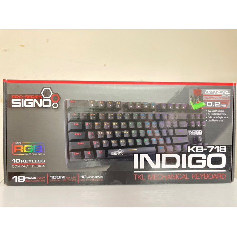Signo KB-718 Indigo TKL Mechanical Keyboard Red Switch มือ 2 สภาพดีมากๆ ใช้งานได้ปกติ
