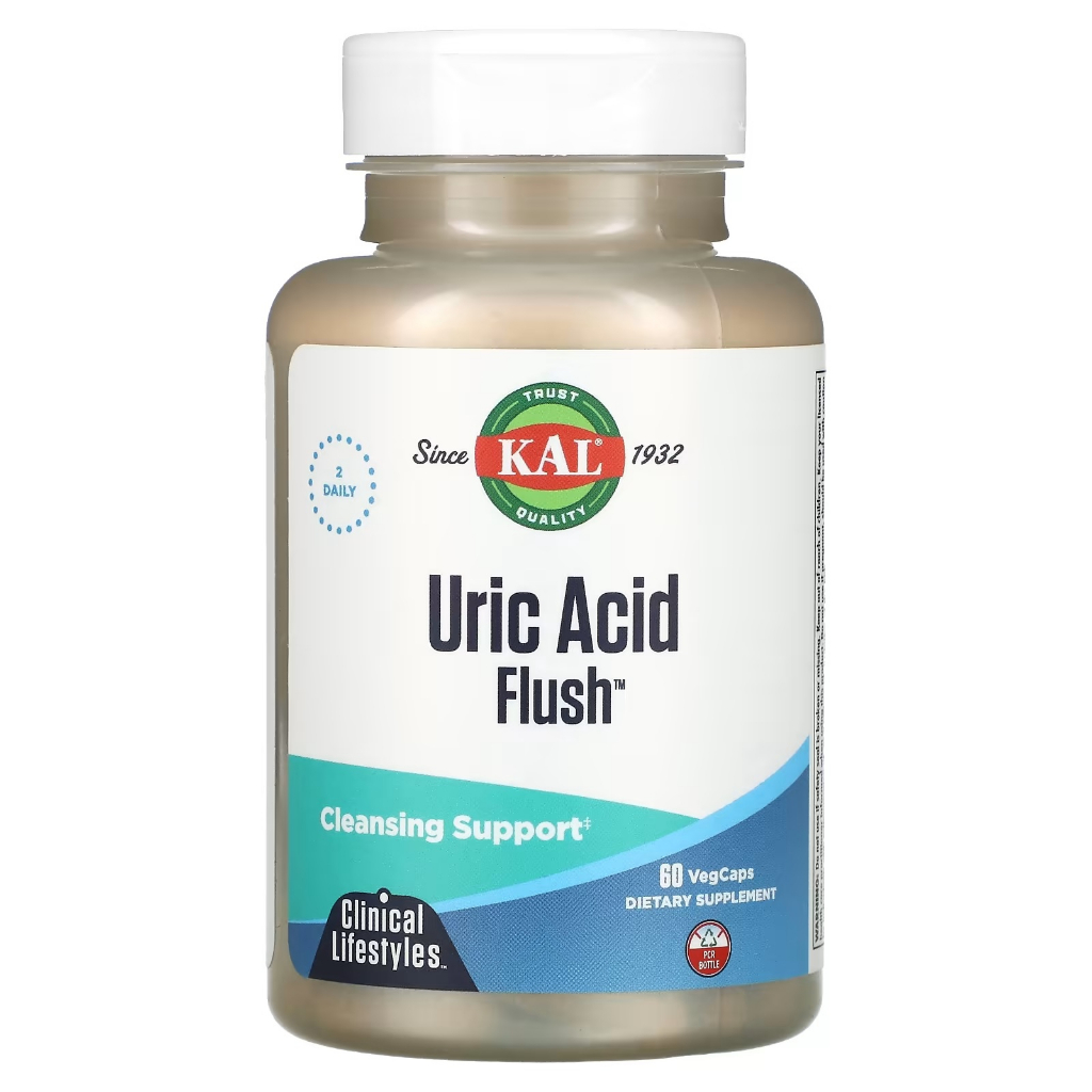 ลด ล้างยูริค ยูริก Uric Acid Flush , KAL บรรจุ VegCap 60 แคปซูล
