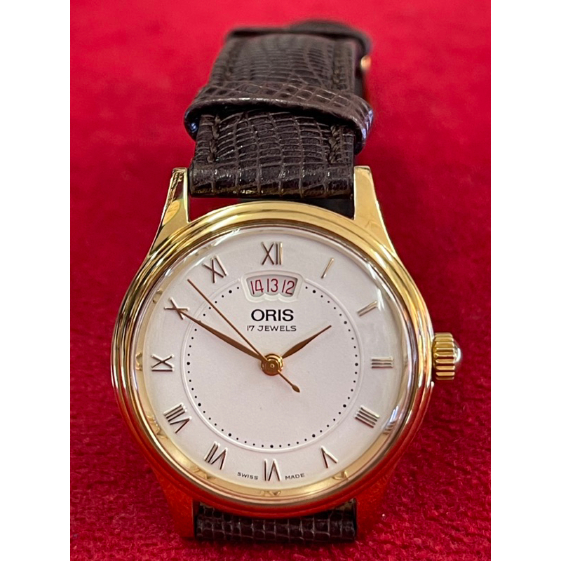 ORIS 17 Jewels ระบบไขลาน ตัวเรือนทองชุบ นาฬิกาผู้ชาย มือสองของแท้