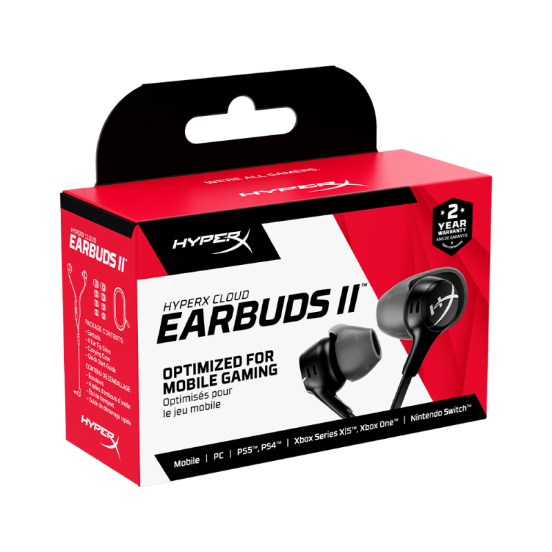 หูฟัง (headset) iHAVECPU HyperX CLOUD EARBUDS II – BLACK (70N24AA) ราคา ถูกที่สุด ดีลบีเคเค แกลเลอรีภาพที่ 6