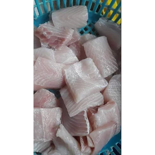 ปลากระพงหั่นชิ้น 1Kg. (NW50-60%) 🐟 🏆ราคาดีมาก รับตรงโรงงานผลิต💥 🚛เหมาค่าส่ง ฟรีกล่องโฟม!! ทุกจังหวัดทั่วไทย🎉 ปลากระพง