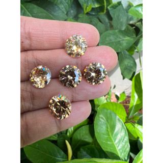 Cz champange Round shape 4 pieces