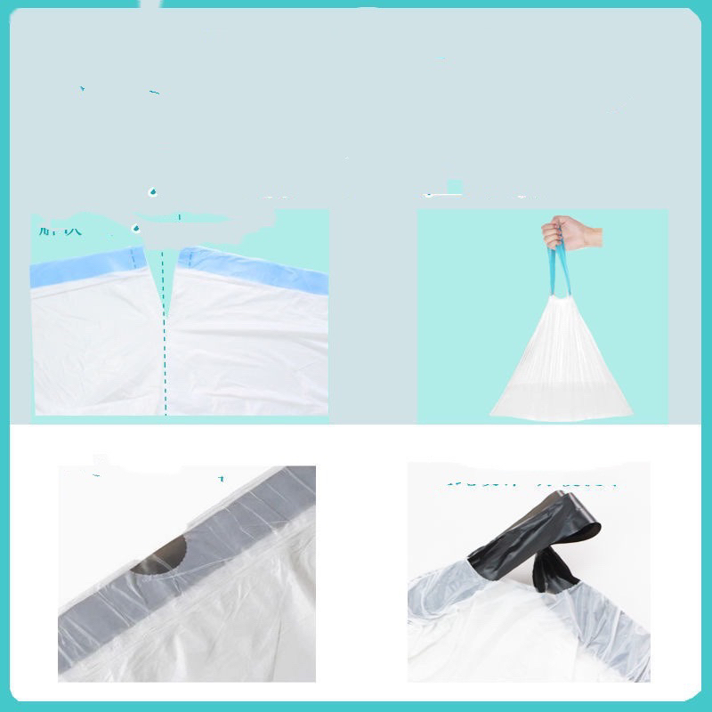 kingmallshop LJD05(ร้านไทย) ถุงขยะพลาสติกพร้อมสายหูหิ้ว ขนาด 45 * 50 Cm. (กว้าง * สูง) 1ม้วนมี15ถุง สีฟ้าแบบหนา - รูปที่ 4