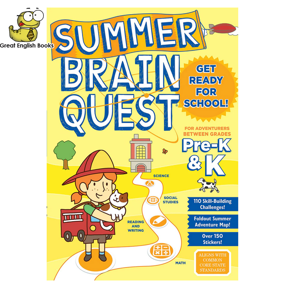 Original แบบฝึกหัดเตรียมความพร้อมสำหรับเด็กเตรียมอนุบาล และอนุบาล Summer Brain Quest: Between Grades Pre-K & K มีเฉลย