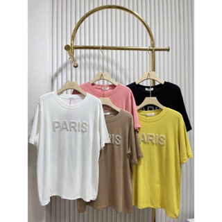 เสื้อยืดอะไหล่มุก PARIS 🤍ป้าย its me basic