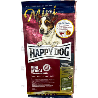 HAPPY DOG Mini Africa (grain-free) อาหารสุนัขโตพันธุ์เล็ก สูตรปราศจากธัญพืช เนื้อนกกระจอกเทศ