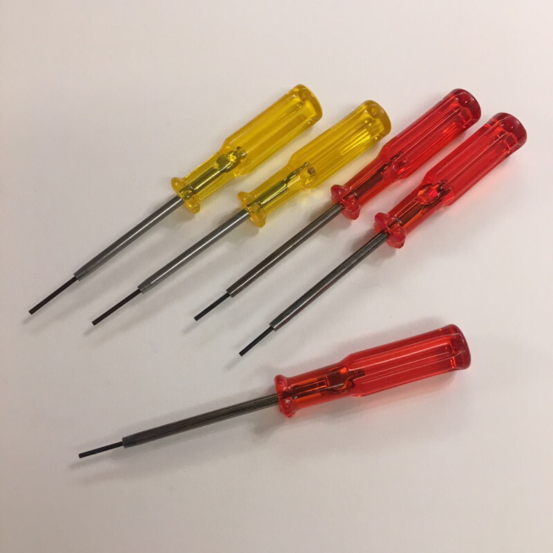 ไขควง,ไขเข็มหกเหลี่ยม,ไขเข็มจักรโพ้ง,ด้ามเหลือง,ด้ามแดง,อย่างดี ราคาต่ออัน