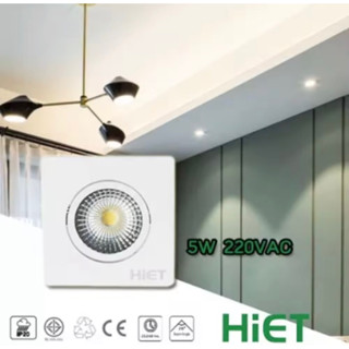 พร้อมส่ง HIET : DOWNLIGHT (MR16) โคมดาวน์ไลท์ LED 5w ปรับองศาได้ หน้ากลม แสงเดย์ไลท์ และ แสงวอร์มไวท์