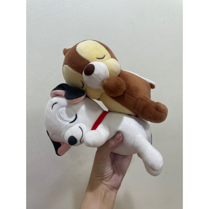 Disney Chip&Dale 101 Dalmatians ตุ๊กตา งานหลับ เนื้อมาส ป้าย Zzz กระรอก ชิพเดล หมาจุด งานลิขสิทธิ์แท