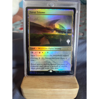 การ์ด MTG Savai Triome Foil Land Magic the Gathering EDH รุ่น Ikoria Promo สภาพ Nm