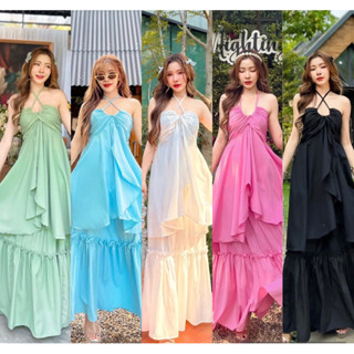 #A04 Princess set ชุดเที่ยวทะเล ชุดเซ็ต เดรสยาว ชุดเดรสยาวเที่ยวทะเล เดรายาวพริ้วๆ