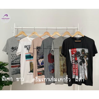 เสื้อยืดผู้ชายคอกลมแขนสั้น ขายแบบคละลาย มีลายมากกว่า 500 แบบ(ทางร้านคละให้) ผ้า TK ราคาถูก เนื้อผ้าดี ระบายอากาศไม่ร้อน