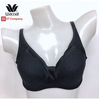 Wacoal Basic Bra สีดำ (BL) ไม่มีโครง Wireless Bra เต็มคัพ เก็บทรง 2 ตะขอ ฟองบาง วาโก้ บรา ชุดชั้นใน ยกทรง รุ่น WB9M19