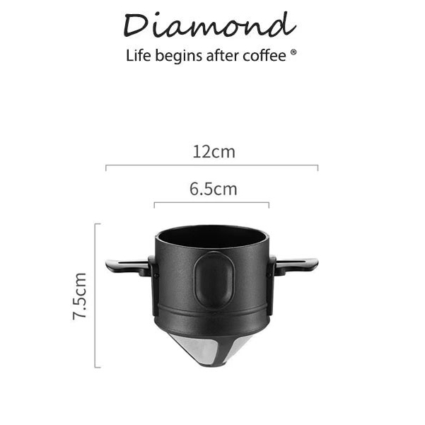 ❤ Diamond Coffee ที่กรองดริปกาแฟ สแตนเลส ที่กรองกาแฟแบบ ที่กรองกาแฟดริปแบบพกพา แบบพับได้ พกพา Dripper Stainless Steel