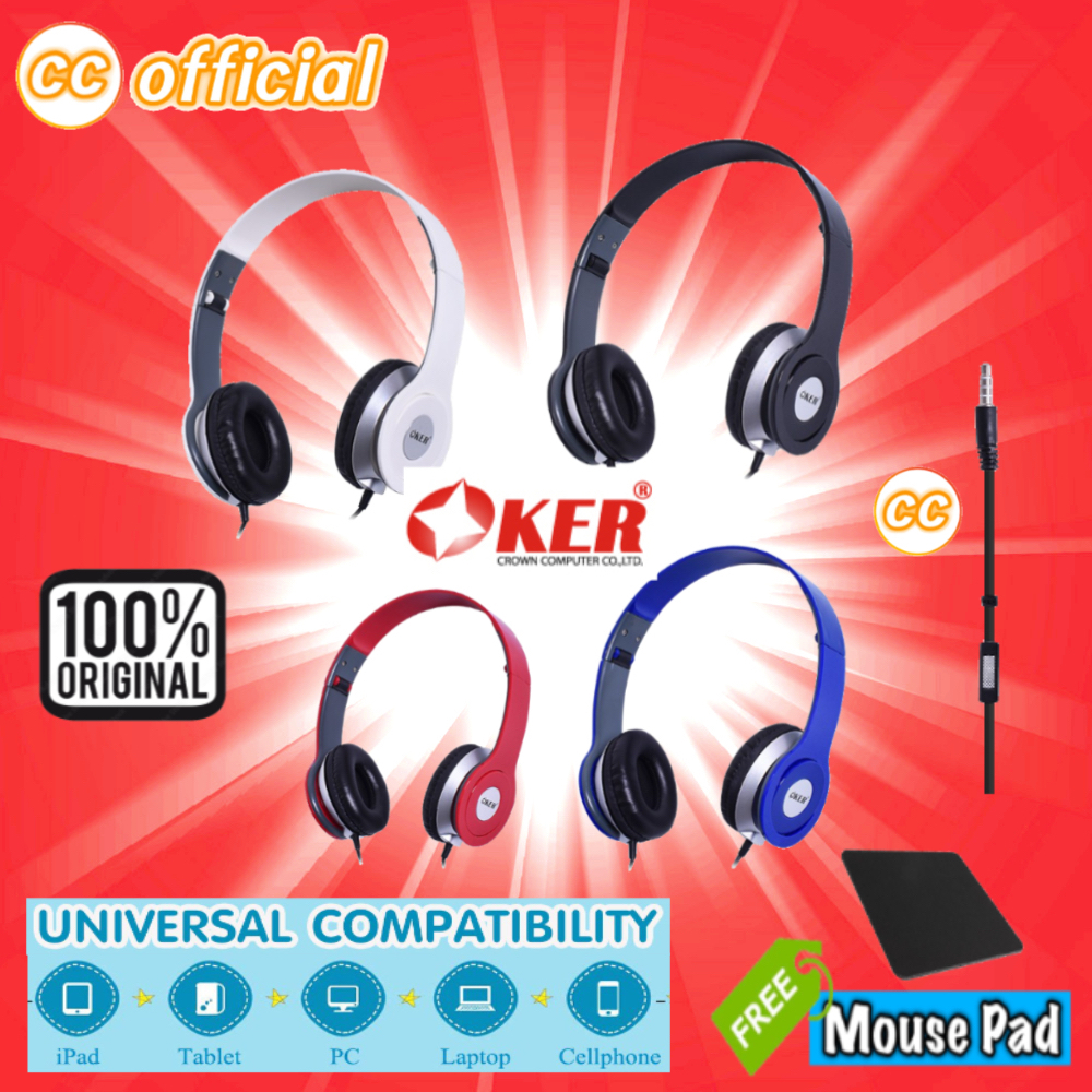 แท้100%OKER SM-350 STEREO HEADPHONE หูฟังสมอลล์ทอล์ค แบบ1แจ็ค 3.5mm3ขีด ไมค์ในตัว สำหรับมือถือ แท็บเล็ตโน้ตบุ๊ค #CC