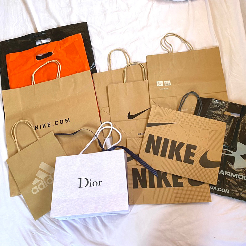 🛍️ถุงช้อปปิ้ง Nike•Adidas•Under•Uniqlo•CK ของแท้💯📦🧺