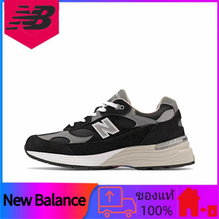 ของแท้ 100% New Balance NB 992 สวมใส่สบายรองรับแรงกระแทกรองเท้าวิ่งต่ำ unisex สีดำ