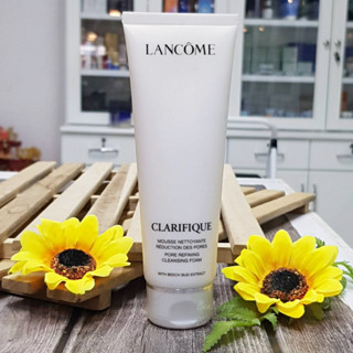 Lancome clarifique pore refining cleansing foam 125ml ผลิต 02/2021  โฟมล้างหน้าทำความสะอาดรูขุมขน