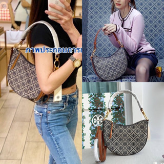 🎀 (สด-ผ่อน) กระเป๋า 9.8 นิ้ว 147356 shop Tory Burch T Monogram Mini Crescent Bag