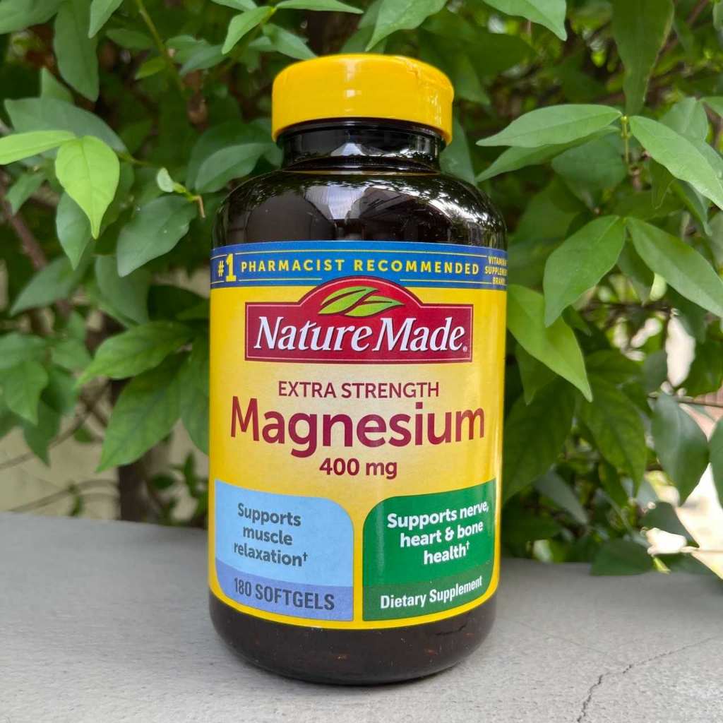 Nature Made Extra Strength Magnesium 400 mg 180 softgels แมกนีเซียม บำรุงระบบประสาท บำรุงกล้ามเนื้อ 