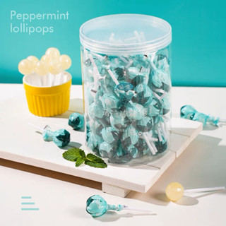 Mint lollipops อมยิ้มรสมินท์ ลูกอม รสมิ้นต์ หอมชื่นใจ (1ชิ้น/11กรัม) อมแล้วรู้สึกเย็นสดชื่น ลมหายใจหอมมาก