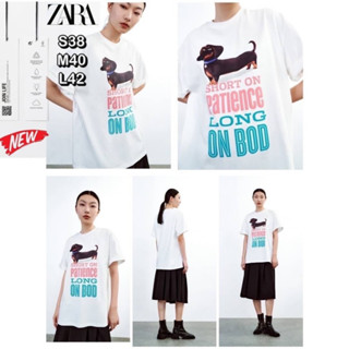 zara เสื้อยืดแขนสั้นผู้หญิง