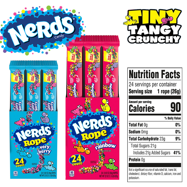 ยกกล่องขายส่ง ขนม Nerds Rope Candy, Very Berry, 0.92ounce (Pack of 24) ราคา 1,690.- บาท