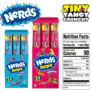 ขนม Nerds Rope Candy, Very Berry, 0.92ounce (Pack of 24) ราคา 1,390.- บาท