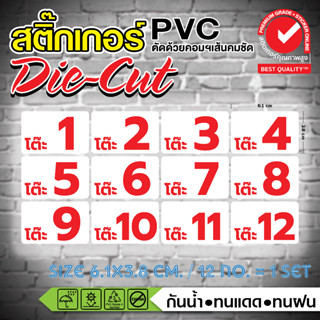 🙋สติ๊กเกอร์ PVC ป้ายเบอร์โต๊ะ สำหรับร้านอาหาร ร้านนั่งเล่น ผับ บาร์🙋