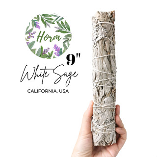 (9" นิ้ว) White sage แคลิฟอร์เนีย ไวท์เสจ จุดไล่พลังงานไม่ดี ป้องกันพลังงานชั่วร้าย