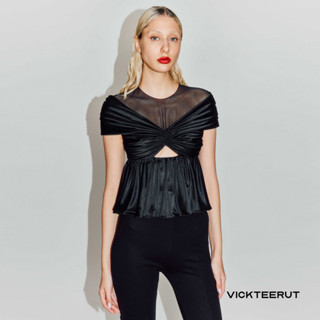 VICKTEERUT Drape Satin Jersey Blouse เสื้อจับเดรป ผ้าซาตินเจอร์ซีย์