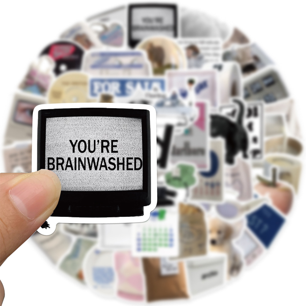 💥พร้อมส่ง💥IKEA INS BLUE BLACK BROWN Series sticker สติกเกอร์กันน้ำรูปแบบที่แตกต่างกัน JAPAN 57ชิ้น - รูปที่ 7