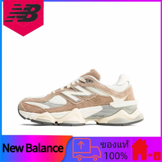 ของแท้ 100% New Balance NB 9060 Driftwood กันลื่นดูดซับแรงกระแทกระบายอากาศได้ต่ำกีฬารองเท้าลำลอง unisex สีชมพูสีขาว