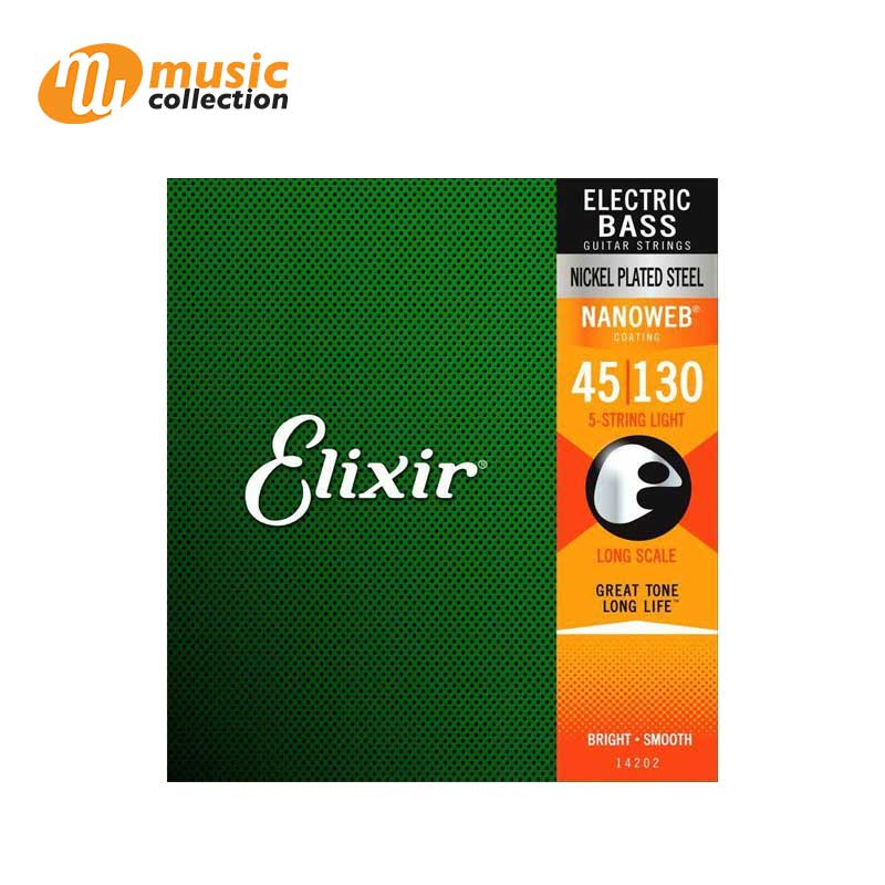 สายกีตาร์เบส 5 สาย ELIXIR NICKEL NANO-5 SET 045-130 #14202