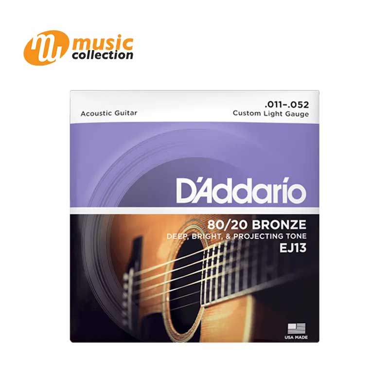 สายกีตาร์โปร่ง D'ADDARIO EJ13 80/20 BRONZE 011-052