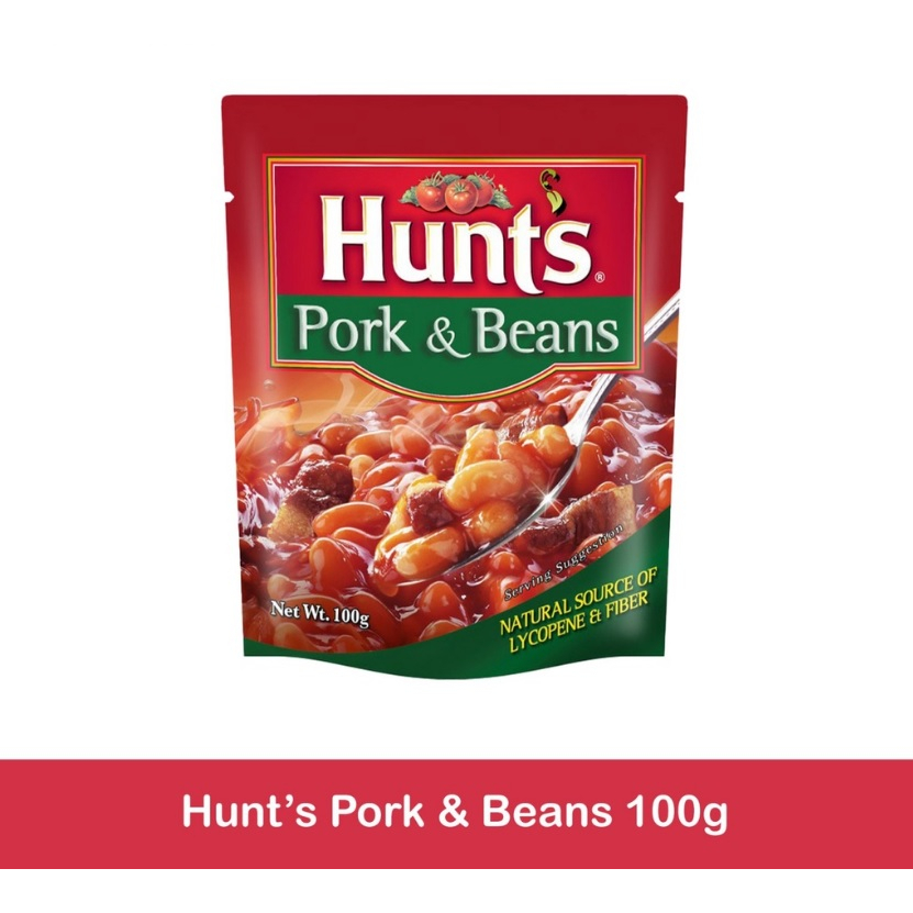 Hunt's Pork and Beans Original 100g พอร์ค แอนด์ บีนส์ ถั่วขาวในซอสมะเขือเทศ มีส่วนผสมของหมู