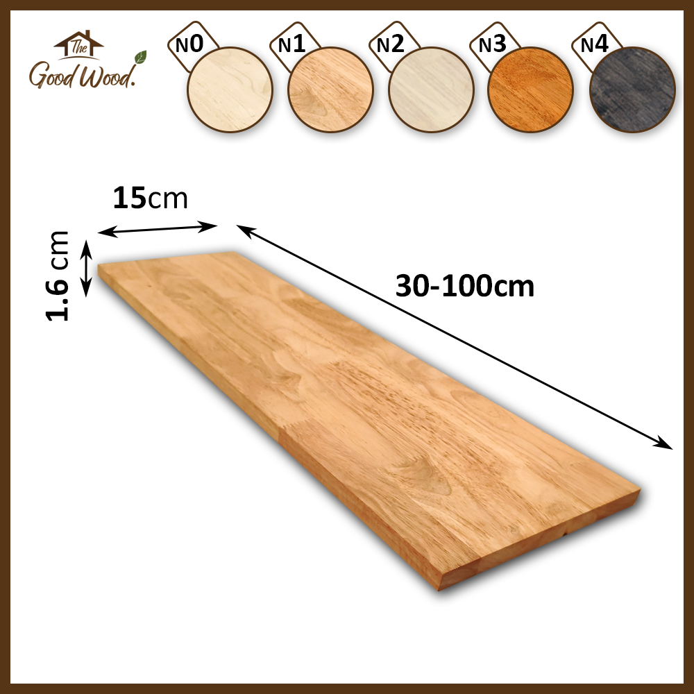 ไม้พารา ชั้นวางของ หนา 16 mm. กว้าง10 cm. x ยาว 110-200cm. ACต่อฟันปลา เหมาะสำหรับงาน DIY ชั้นวางของ วางหนังสือ