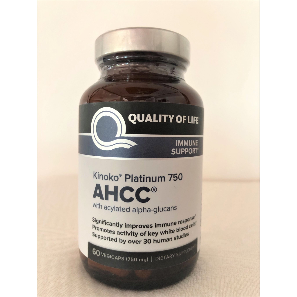 (พร้อมส่ง) Quality of Life - Kinoko Platinum AHCC 60 Vegicaps Alpha-Glucans เสริมสร้างภูมิคุ้มกัน และเม็ดเลือดขาว