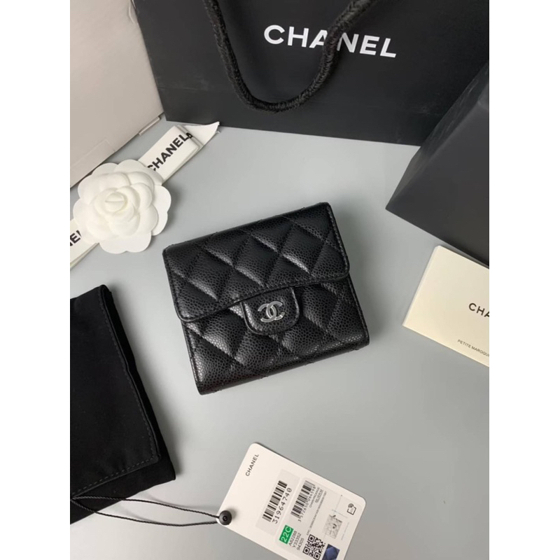 Chanel Trifold wallet caviar(Ori)VIP  📌หนังอิตาลีนำเข้างานเทียบแท้ 📌size 11.5x10.5x3 cm. 📌สินค้าจริงตามรูป งานสวยงาม