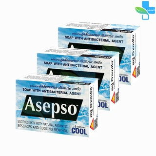 Asepso Soap Soothing Cool สบู่ อาเซปโซ สูตรเย็น ซู้ตติ้ง คูล 70 กรัม [1 ก้อน] สีฟ้า